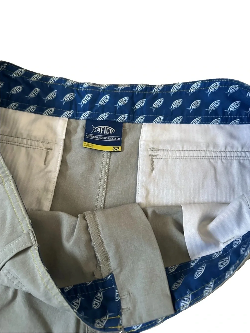 AFTCO Shorts Men's 32 Gray Stretch Chino Fishing Microfiber Everyday Aftech 9